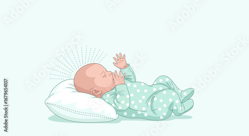 Illustrative Depiction Of Newborn Sleepiness And Its Association With Contentment Or Calmness