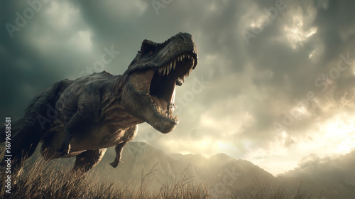 t-rex roaring prehistoric jurassic wallpaper