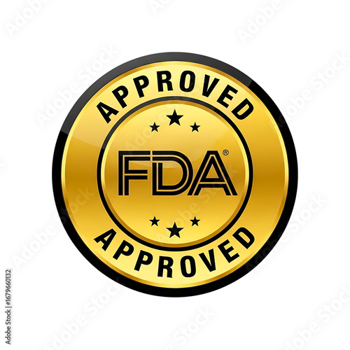 Fda approved seal isolated on transparent background