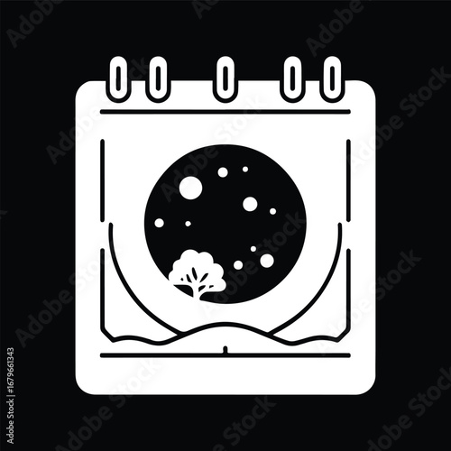 Black and White Calendar Icon Vector