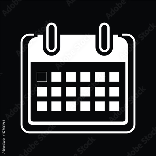 Black and White Calendar Icon Vector