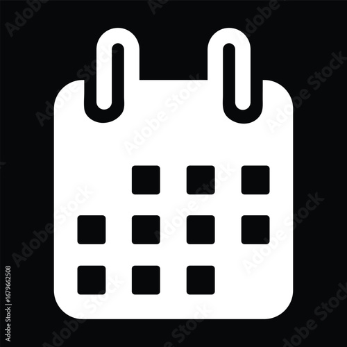 Black and White Calendar Icon Vector