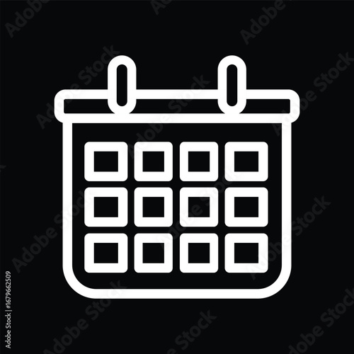 Black and White Calendar Icon Vector