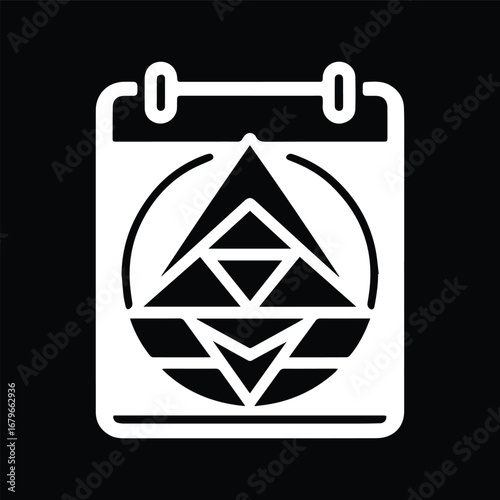 Black and White Calendar Icon Vector