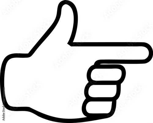 Pointing Finger Illustration for Direction and Instruction, Hand Pointing Gesture Vector, Index Finger Line Art Icon, Human Hand Indicating Point Illustration