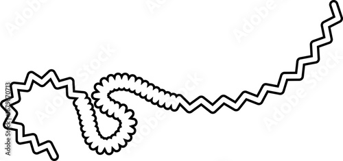 Freeform irregular zigzag shape with a chaotic, hand-drawn stroke and fluid motion.