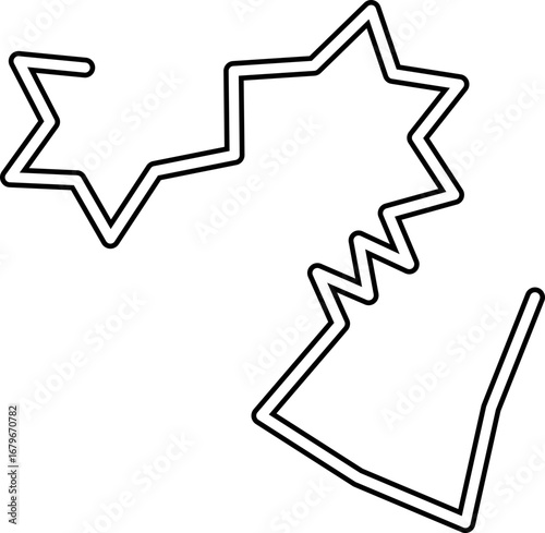 Freeform elegant path with a continuous, irregular flow and a hand-drawn stroke.