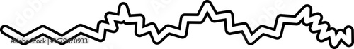 Abstract wavy stroke mimicking gentle ripples, outlined with a smooth yet irregular contour.