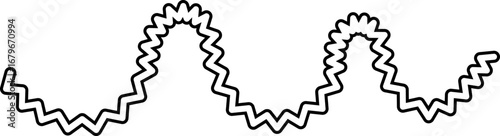Freeform, hand-drawn wavy line with smooth curves and an expressive irregular stroke.