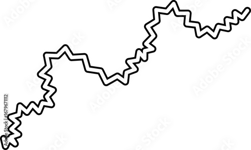 Irregular zigzag stroke with smooth curves and a freehand, organic style.