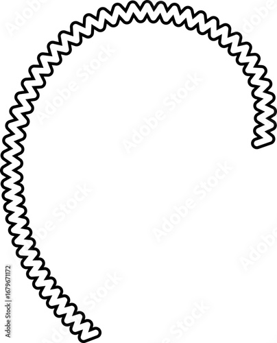 Flowing, irregular zigzag line with a freehand, continuous motion.
