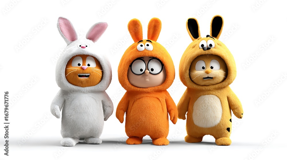 Naklejka premium 3d cartoon character animal costume