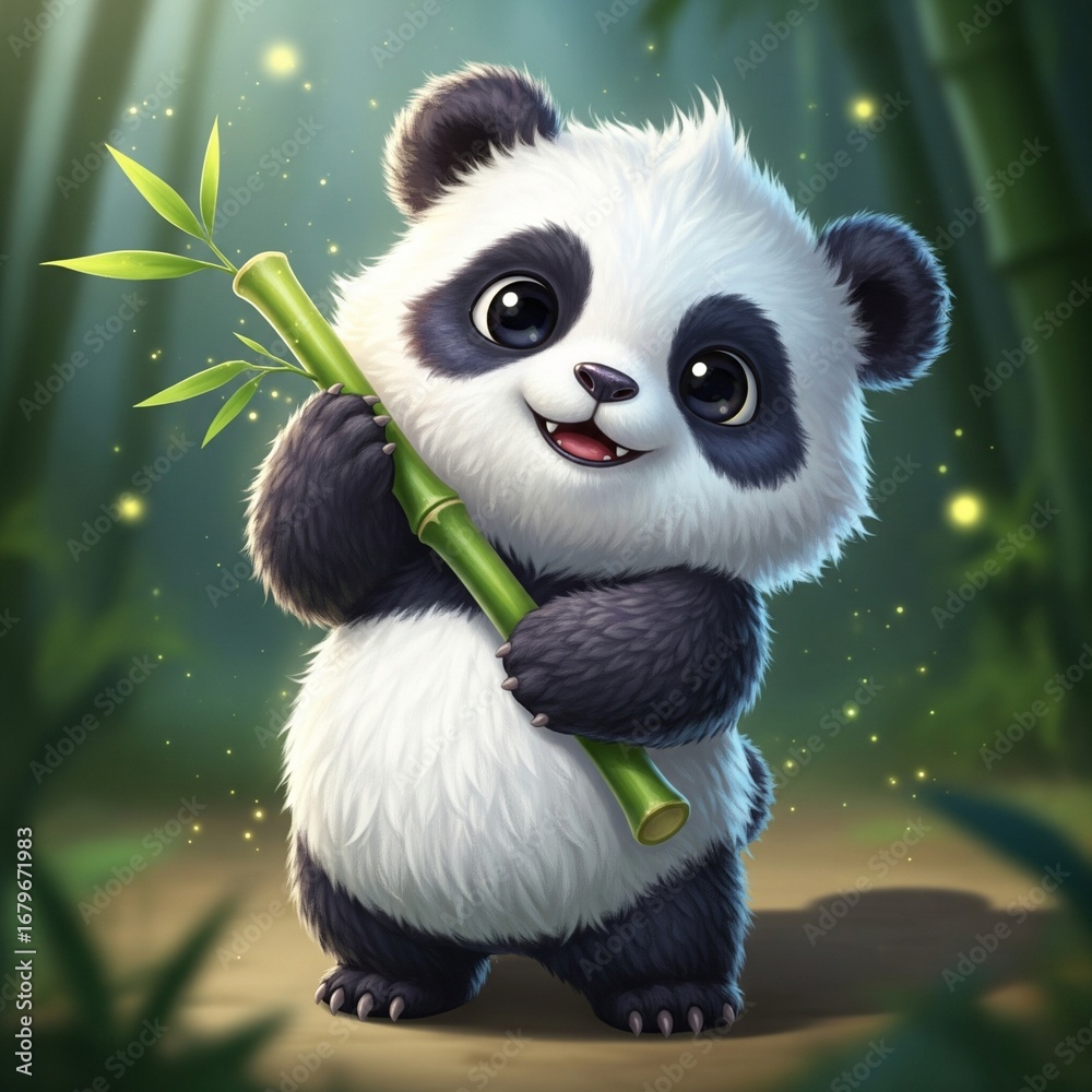 Fototapeta premium PandaPuff, China’s Gentle Bamboo Monster 