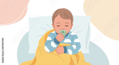 Gentle Slumber: Adorable Infant Taking a Blissful Nap, Cozy and Peaceful
