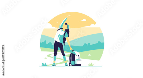 Hikers Morning Routine: Preparing For A Day Of Exploration And Scenic Views