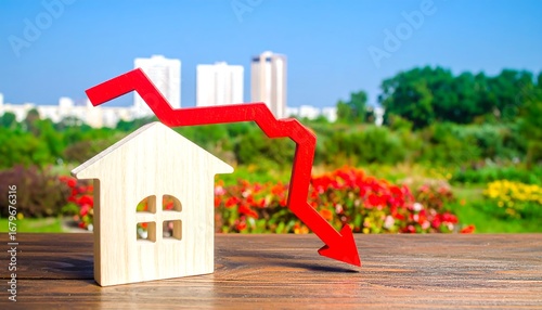 Wooden house, falling market