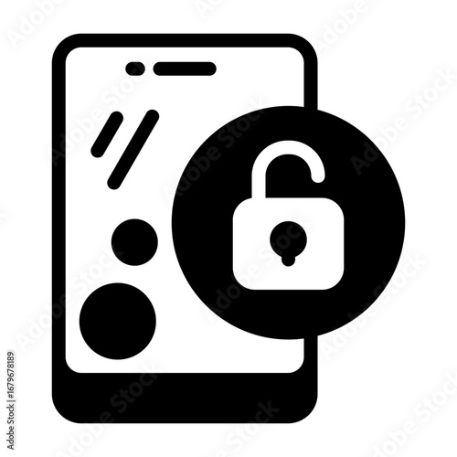 Unlock Semi Solid Vector Icon
