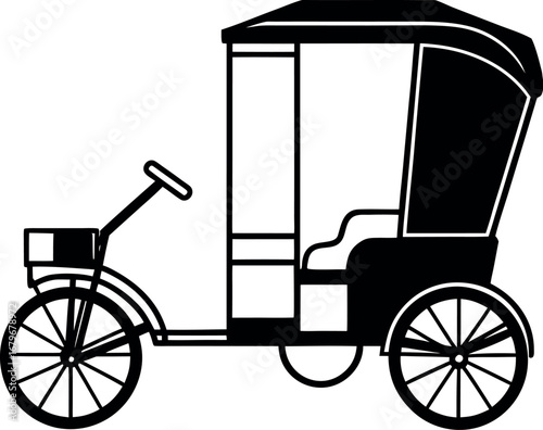 rickshaw silhouette vector illustration
