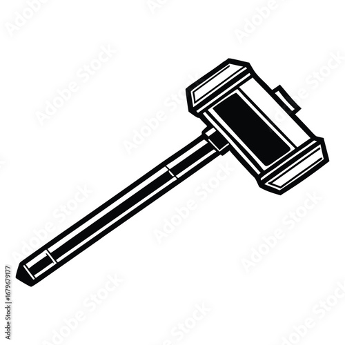 Silhouette of sledgehammer isolated on a white background