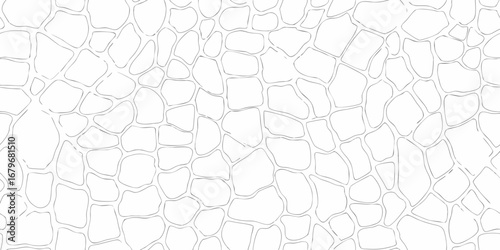 Abstract pattern of irregular organic shapes outlined in thin black lines on a white background