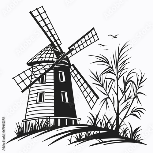 windmill on the hill