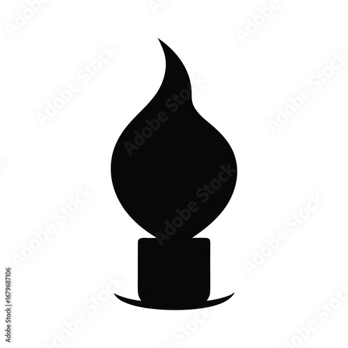 silhouette of a candle flame icon on white background