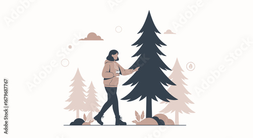 Enjoying A Stroll Through The Forest And A Cup Of Beverage While Admiring Nature Design