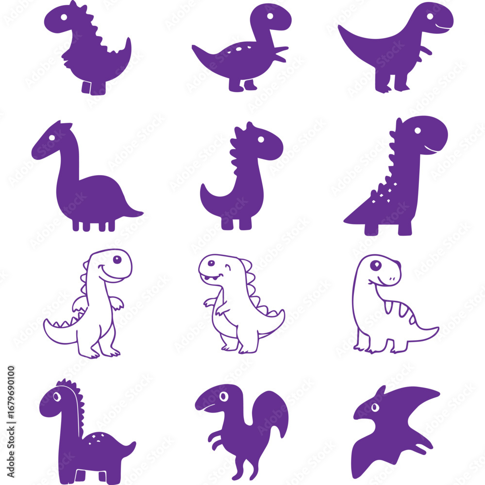 Naklejka premium Dinosaur SVG Bundle