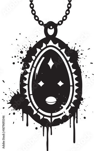 Mystical amulet icon with a unique design, presented with a spla