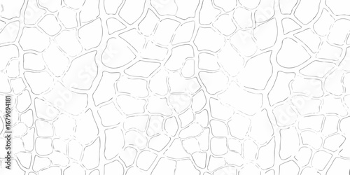 Abstract organic pattern of irregular geometric shapes outlined in thin black lines on a white background