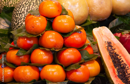persimmons in the market