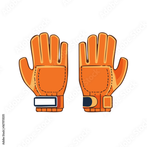 Illustration of Orange Protective Work Gloves for Safety on the Job Site