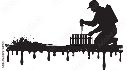 Monochrome image of scientist working with test tubes and chemic