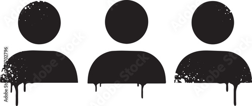 Abstract Group Representation with Splatter Paint Effect on Whit