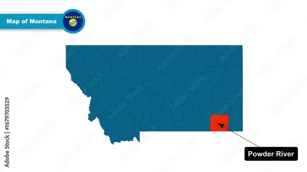 Powder River Map Powder River Map Video, Montana map, Political Map of Montana, Montana ...