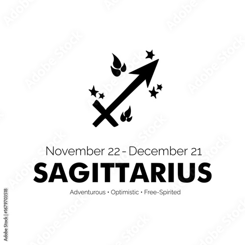 Zodiac sign t-shirt design of sagittarius with white background