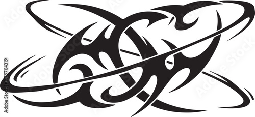 Abstract swirling design representing motion and tribal inspirat