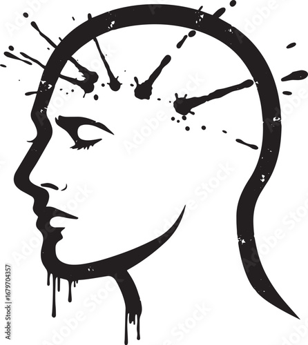 Conceptual design illustrating headache pain and mental distress