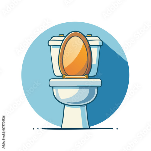 Vector illustration of a modern toilet with an open seat in a flat design style icon