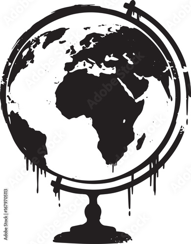 Abstract globe illustration representing global issues and world