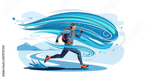 Dynamic Runner Embodies Rapid Movement, Resilience, And The Thrill Of Outdoor Running Pursuit
