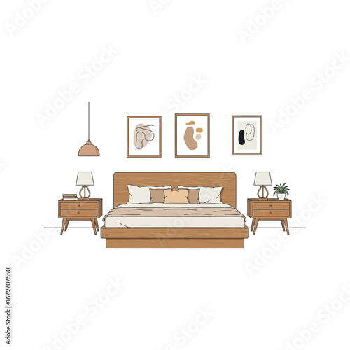 Modern living room interior with contemporary furniture and a comfortable sofa