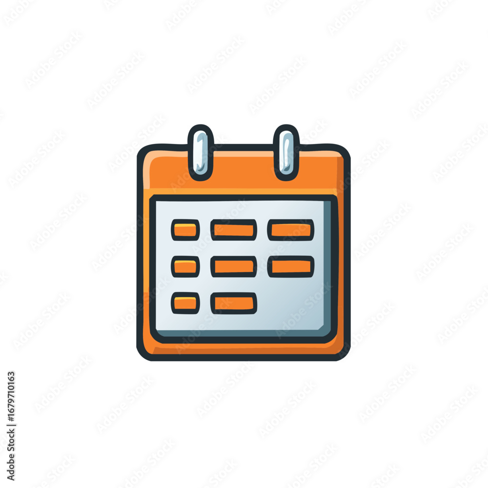 Hand drawn cartoon calendar icon for scheduling events, appointments, and deadlines Hand drawn cartoon calendar icon for scheduling events, appointments, and deadlines