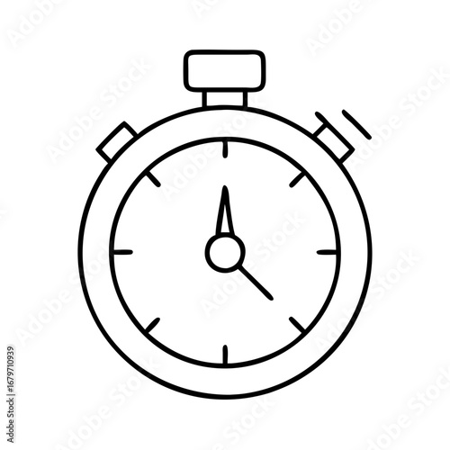 Vector art of stopwatch icon, a device used for measuring time intervals with precision, often used in sports and experiments