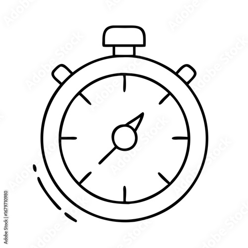 Vector art of stopwatch icon, a tool for measuring time with precision and accuracy, used in sports and time management