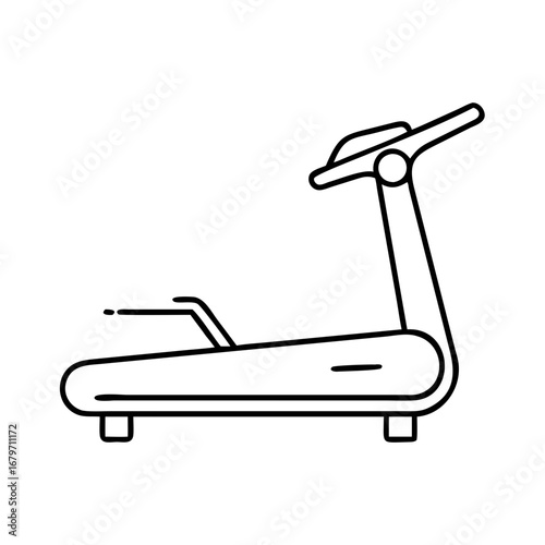 Vector art of a simple line art illustration of a treadmill for fitness and exercise, , perfect for gym and health concepts