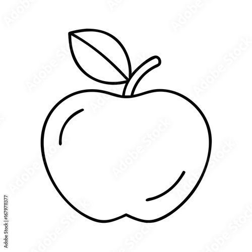 Illustration of a fresh apple with a leaf, a healthy and delicious fruit for a balanced diet and lifestyle