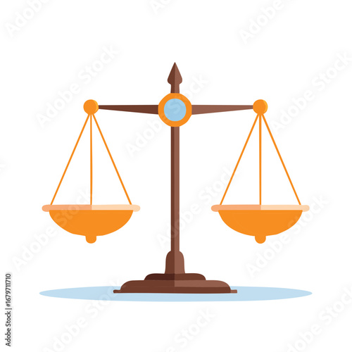 Scales of Justice Flat Design Symbolizing Law and Balance in Legal Representation