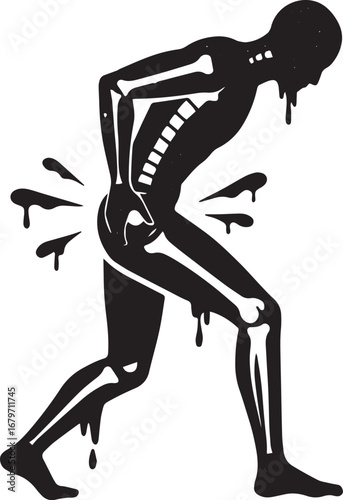Conceptual illustration of hip joint pain and skeletal discomfor