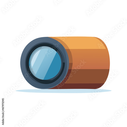 Handheld monocular telescope or spyglass vector icon for exploration and discovery